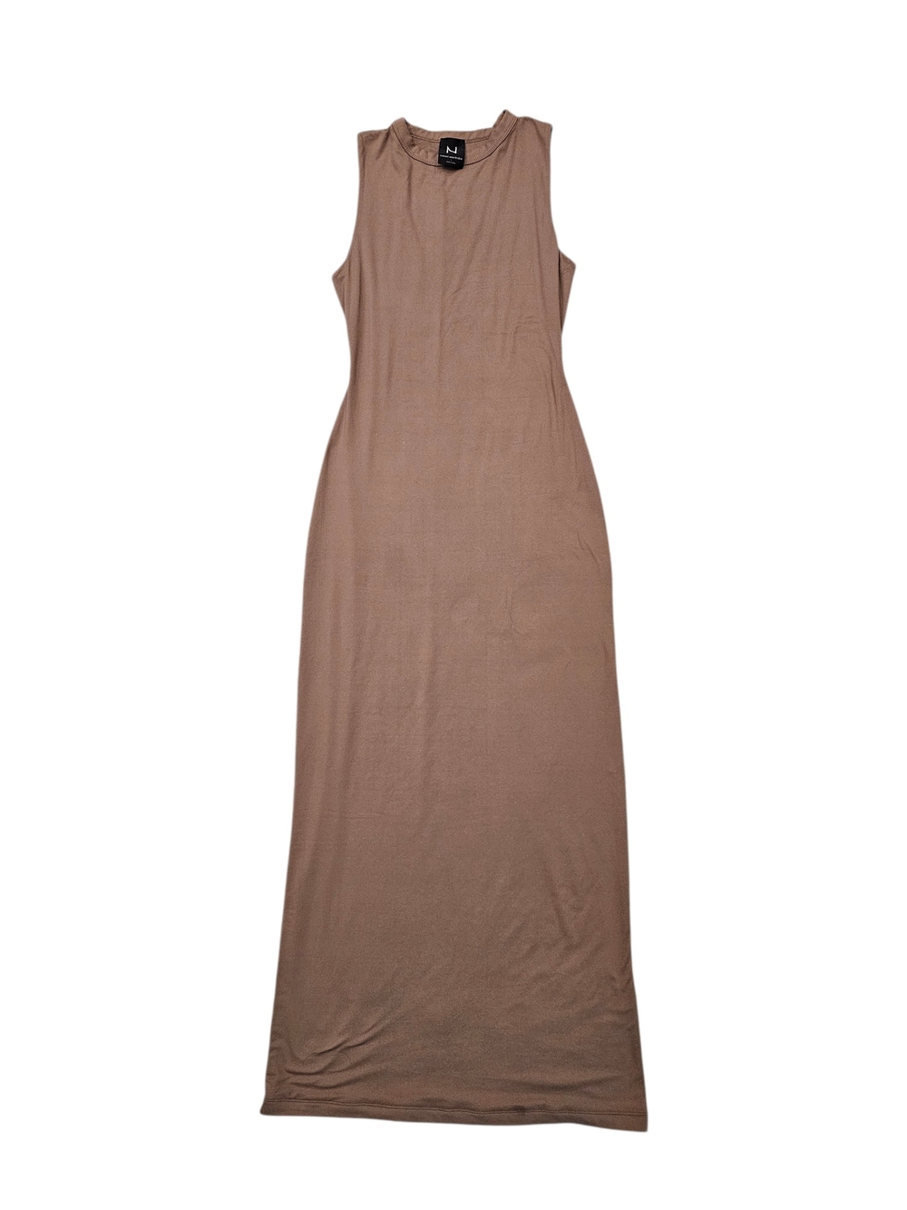 Naked Wadrobe Sleeveless Bodycon Long Maxi Dress Coco Brown Large